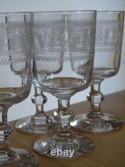 BACCARAT 6 ANCIENS VERRES A APERITIF PORTO CRISTAL MODELE CHANEL 3458 ht 9 cm