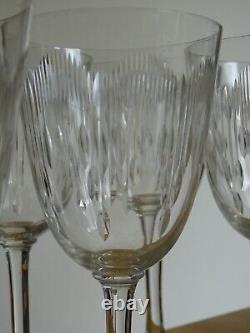 BACCARAT 6 ANCIENS VERRES A EAU EN CRISTAL MODELE MOLIERE ht 16,8 cm