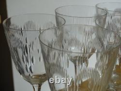 BACCARAT 6 ANCIENS VERRES A EAU EN CRISTAL MODELE MOLIERE ht 16,8 cm