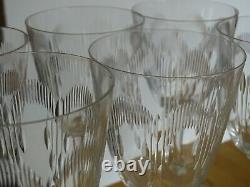 BACCARAT 6 ANCIENS VERRES A EAU EN CRISTAL MODELE MOLIERE ht 16,8 cm
