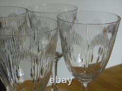 BACCARAT 6 ANCIENS VERRES A EAU EN CRISTAL MODELE MOLIERE ht 16,8 cm
