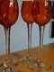 BACCARAT 6 ANCIENS VERRES A LIQUEUR CRISTAL COULEUR PERFECTION ORANGE ht 12,5 cm