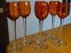BACCARAT 6 ANCIENS VERRES A LIQUEUR CRISTAL COULEUR PERFECTION ORANGE ht 12,5 cm