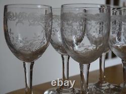 BACCARAT 6 ANCIENS VERRES A LIQUEUR CRISTAL MODELE LOUIS XV ht 8 cm