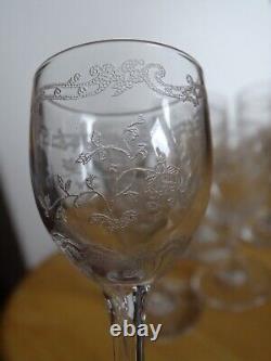 BACCARAT 6 ANCIENS VERRES A LIQUEUR CRISTAL MODELE LOUIS XV ht 8 cm