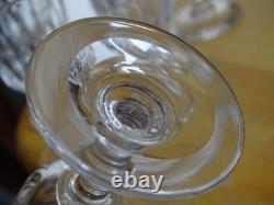 BACCARAT 6 ANCIENS VERRES A LIQUEUR CRISTAL MOD TULIPE COTES CREUSES ht 9,8 cm