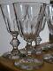BACCARAT 6 ANCIENS VERRES A VIN CRISTAL CONIQUE BALUSTRE COTES PLATES 12 cm