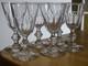 BACCARAT 6 ANCIENS VERRES A VIN CRISTAL CONIQUE BALUSTRE COTES PLATES 12 cm