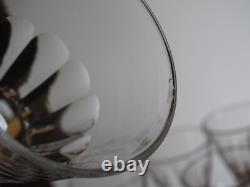 BACCARAT 6 ANCIENS VERRES A VIN CRISTAL CONIQUE BALUSTRE COTES PLATES 12 cm