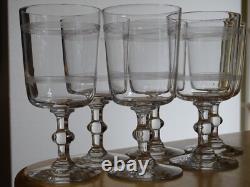 BACCARAT 6 ANCIENS VERRES A VIN CRISTAL MODELE FILETS ht 11,5 cm 1920 10 cls n°2