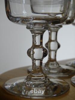 BACCARAT 6 ANCIENS VERRES A VIN CRISTAL MODELE FILETS ht 11,5 cm 1920 10 cls n°2