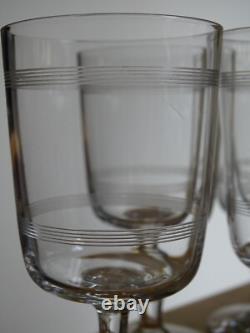 BACCARAT 6 ANCIENS VERRES A VIN CRISTAL MODELE FILETS ht 11,5 cm 1920 10 cls n°2