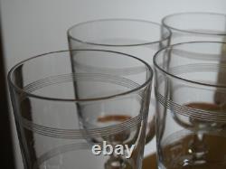 BACCARAT 6 ANCIENS VERRES A VIN CRISTAL MODELE FILETS ht 11,5 cm 1920 10 cls n°2
