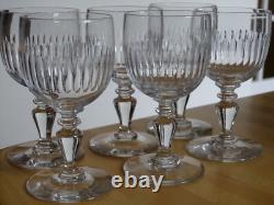 BACCARAT 6 ANCIENS VERRES A VIN CRISTAL MODELE RENAISSANCE ht 11,5 cm