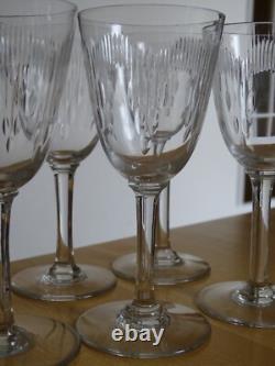 BACCARAT 6 ANCIENS VERRES A VIN EN CRISTAL MODELE MOLIERE ht 13,5 cm