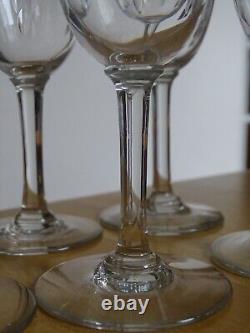 BACCARAT 6 ANCIENS VERRES A VIN EN CRISTAL MODELE MOLIERE ht 13,5 cm