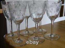 BACCARAT 6 ANCIENS VERRES A VIN EN CRISTAL MODELE MOLIERE ht 13,5 cm
