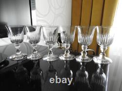 BACCARAT 6 ANCIENS VERRES DE TABLE CRISTAL BACCARAT SAINT LOUIS modèle TULIPE