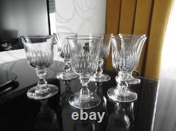 BACCARAT 6 ANCIENS VERRES DE TABLE CRISTAL BACCARAT SAINT LOUIS modèle TULIPE