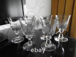 BACCARAT 6 ANCIENS VERRES DE TABLE CRISTAL BACCARAT SAINT LOUIS modèle TULIPE
