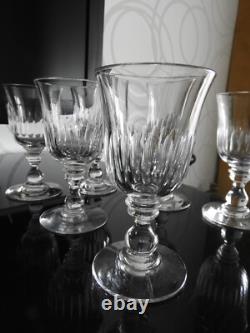 BACCARAT 6 ANCIENS VERRES DE TABLE CRISTAL BACCARAT SAINT LOUIS modèle TULIPE