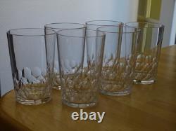 BACCARAT 6 ANCIENS VERRES VIN ROUGE CRISTAL GOBELET ECAILLES ht 8 cm 12 cls