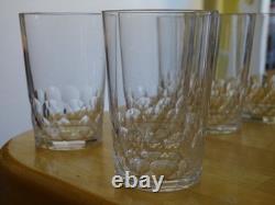BACCARAT 6 ANCIENS VERRES VIN ROUGE CRISTAL GOBELET ECAILLES ht 8 cm 12 cls