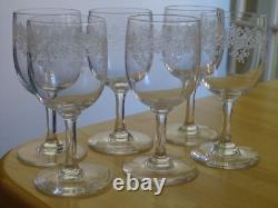 BACCARAT 6 ANCIENS VERRES VIN ROUGE CRISTAL MOD SEVIGNE ht 12,5 cm 1920 lot n°1
