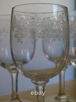 BACCARAT 6 ANCIENS VERRES VIN ROUGE CRISTAL MOD SEVIGNE ht 12,5 cm 1920 lot n°1