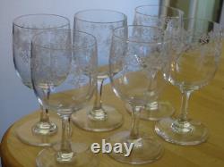 BACCARAT 6 ANCIENS VERRES VIN ROUGE CRISTAL MOD SEVIGNE ht 12,5 cm 1920 lot n°1