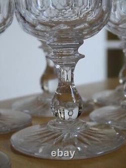 BACCARAT 7 ANCIENS VERRES APERITIF CRISTAL FORME TULIPE ECAILLES ht 10 cm