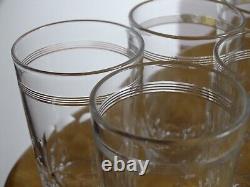 BACCARAT 7 ANCIENS VERRES A APERITIF CRISTAL FORME GOBELET CHAUNY ht 7 cm 1920