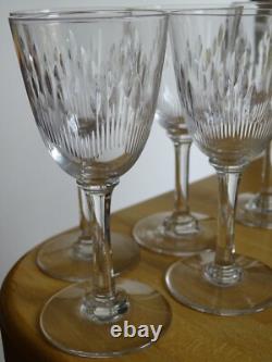 BACCARAT 7 ANCIENS VERRES A APERITIF CRISTAL MODELE RONSARD ht 12 cm 1920