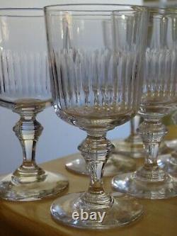 BACCARAT 7 ANCIENS VERRES A VIN CRISTAL MODELE RENAISSANCE ht 12 cm 11 cls