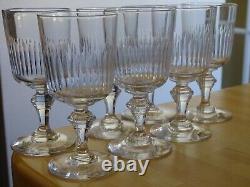 BACCARAT 7 ANCIENS VERRES A VIN CRISTAL MODELE RENAISSANCE ht 12 cm 11 cls