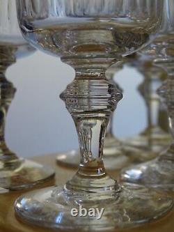 BACCARAT 7 ANCIENS VERRES A VIN CRISTAL MODELE RENAISSANCE ht 12 cm 11 cls