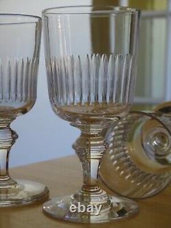 BACCARAT 7 ANCIENS VERRES A VIN CRISTAL MODELE RENAISSANCE ht 12 cm 11 cls