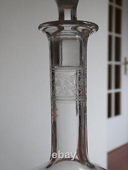 BACCARAT ANCIENNE CARAFE A VIN CRISTAL GRAVURE ART NOUVEAU MOD FOUGERES 84 cls