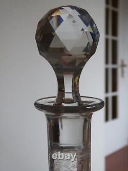 BACCARAT ANCIENNE CARAFE A VIN CRISTAL GRAVURE ART NOUVEAU MOD FOUGERES 84 cls