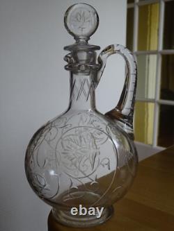 BACCARAT ANCIENNE CARAFE A VIN CRISTAL MODELE GRAVURE circa 1900