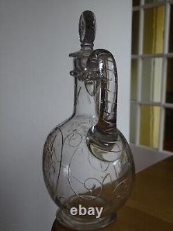 BACCARAT ANCIENNE CARAFE A VIN CRISTAL MODELE GRAVURE circa 1900