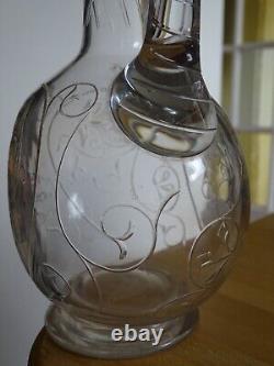BACCARAT ANCIENNE CARAFE A VIN CRISTAL MODELE GRAVURE circa 1900
