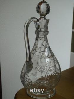BACCARAT ANCIENNE CARAFE A VIN CRISTAL MODELE GRAVURE circa 1900