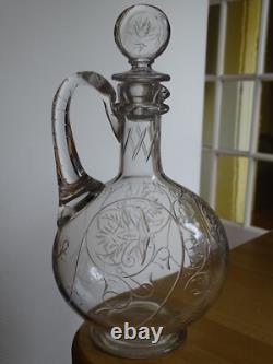 BACCARAT ANCIENNE CARAFE A VIN CRISTAL MODELE GRAVURE circa 1900