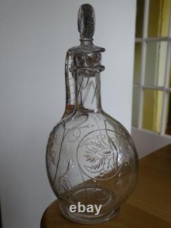 BACCARAT ANCIENNE CARAFE A VIN CRISTAL MODELE GRAVURE circa 1900