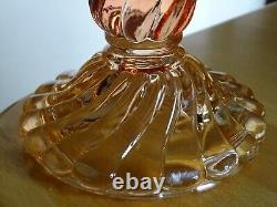 BACCARAT ANCIEN BOUGEOIR EN CRISTAL MOULER SIGNER MODELE BAMBOU ROUGE ht 18 cm