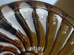 BACCARAT ANCIEN BOUGEOIR EN CRISTAL MOULER SIGNER MODELE BAMBOU ROUGE ht 18 cm