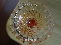 BACCARAT ANCIEN BOUGEOIR EN CRISTAL MOULER SIGNER MODELE BAMBOU ROUGE ht 18 cm