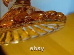 BACCARAT ANCIEN BOUGEOIR EN CRISTAL MOULER SIGNER MODELE BAMBOU ROUGE ht 18 cm