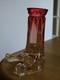 BACCARAT ANCIEN PORTE MENU SOLIFLORE CRISTAL MOULE COLEUR ROUGE 19 EME ht 9 cm